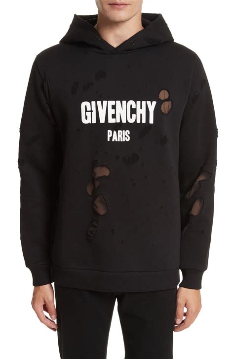 givenchy distressed hoodie black and pink|reversible Givenchy black hoodie.